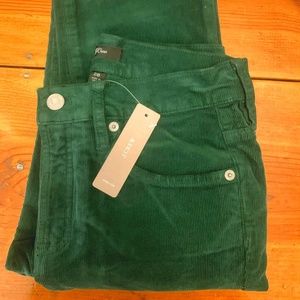 Green JCREW 9-inch Matchstick Corduroys